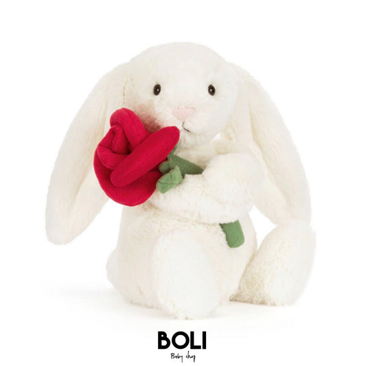 Cream Bunny with rose