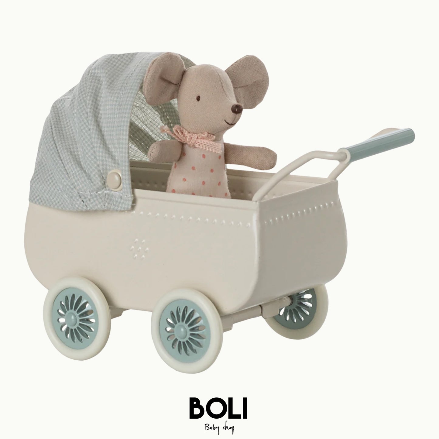 Pram with baby mouse Mint