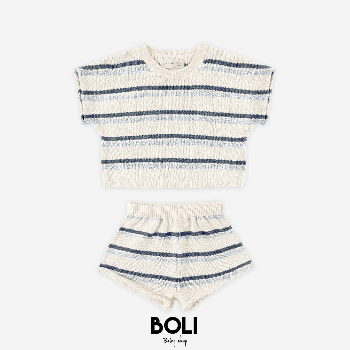 Relaxed Summer Knit Set Ocean Stripe