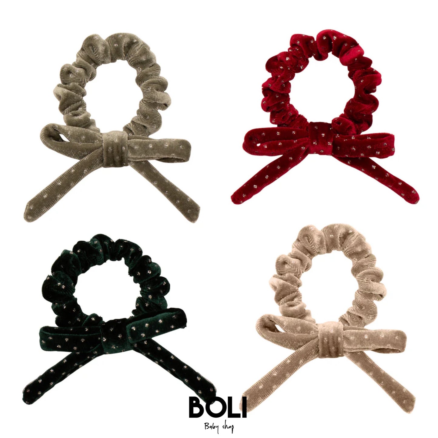 Christmas Velvet Bow Scrunchies