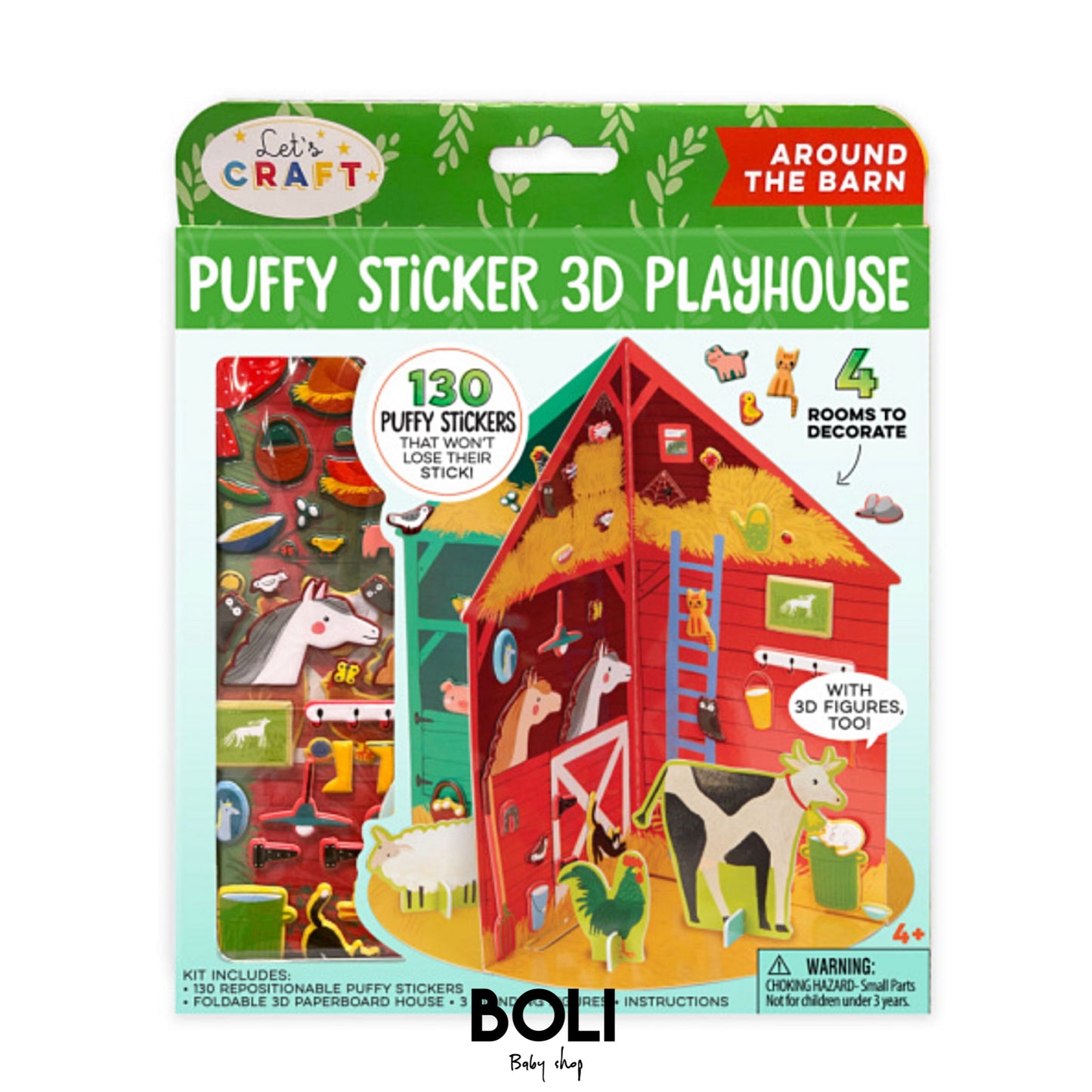 Puffy Sticker 3D Barn