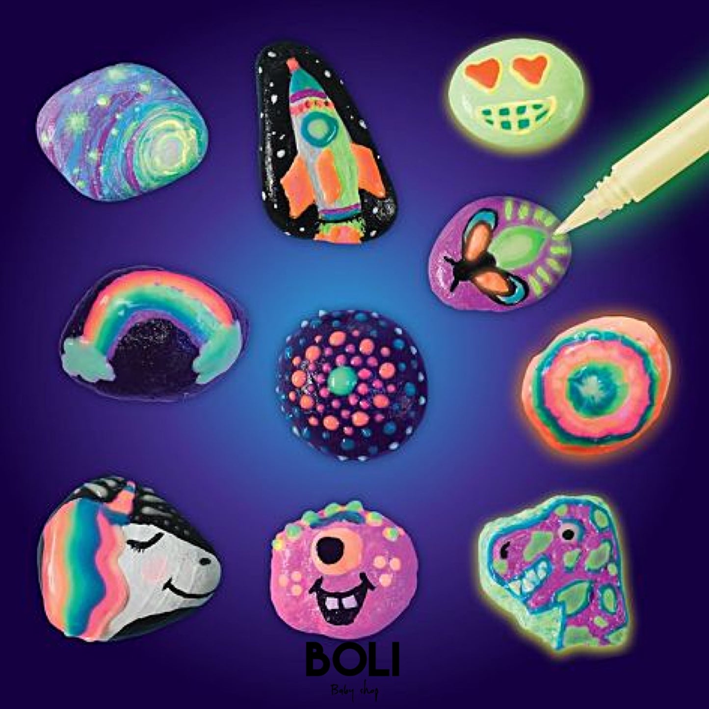 Glow in the dark rock painting kit