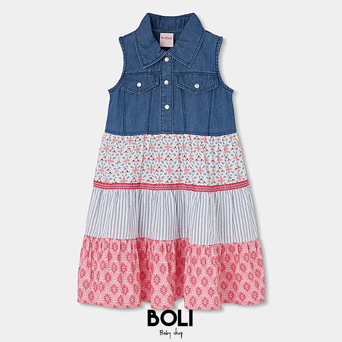 Vestido Denim Combinado