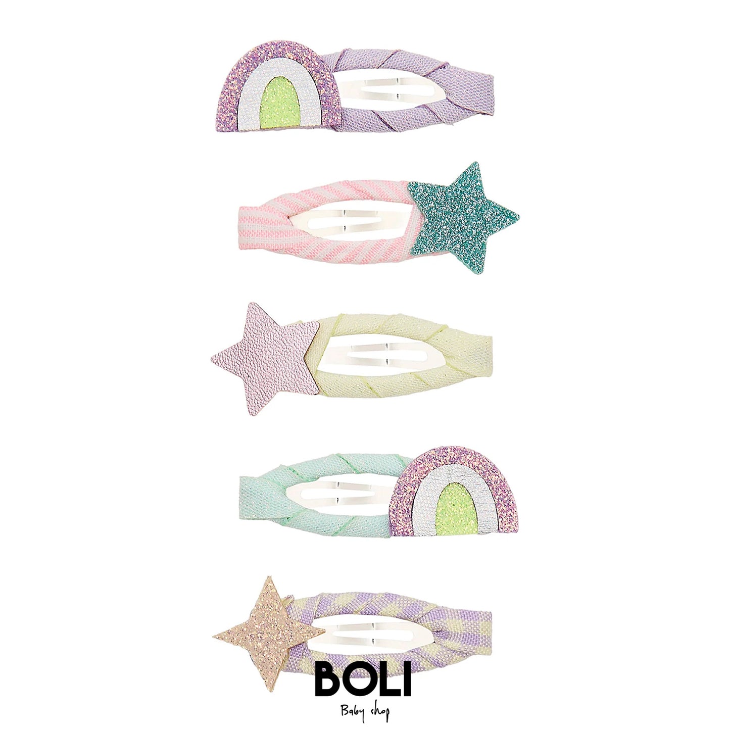 Rainbow and star mini clic clacs