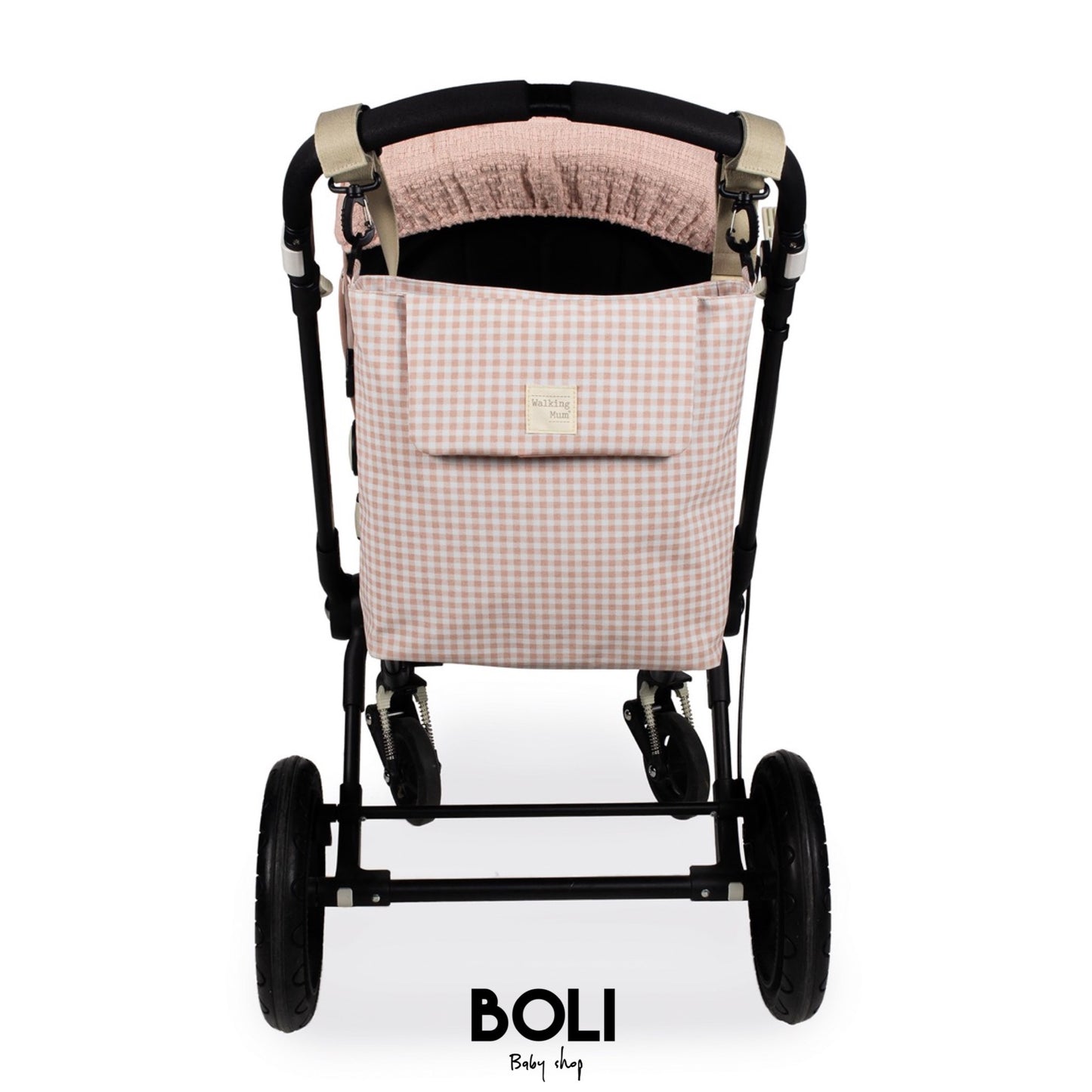 Bolsa canastilla Vichy rosa