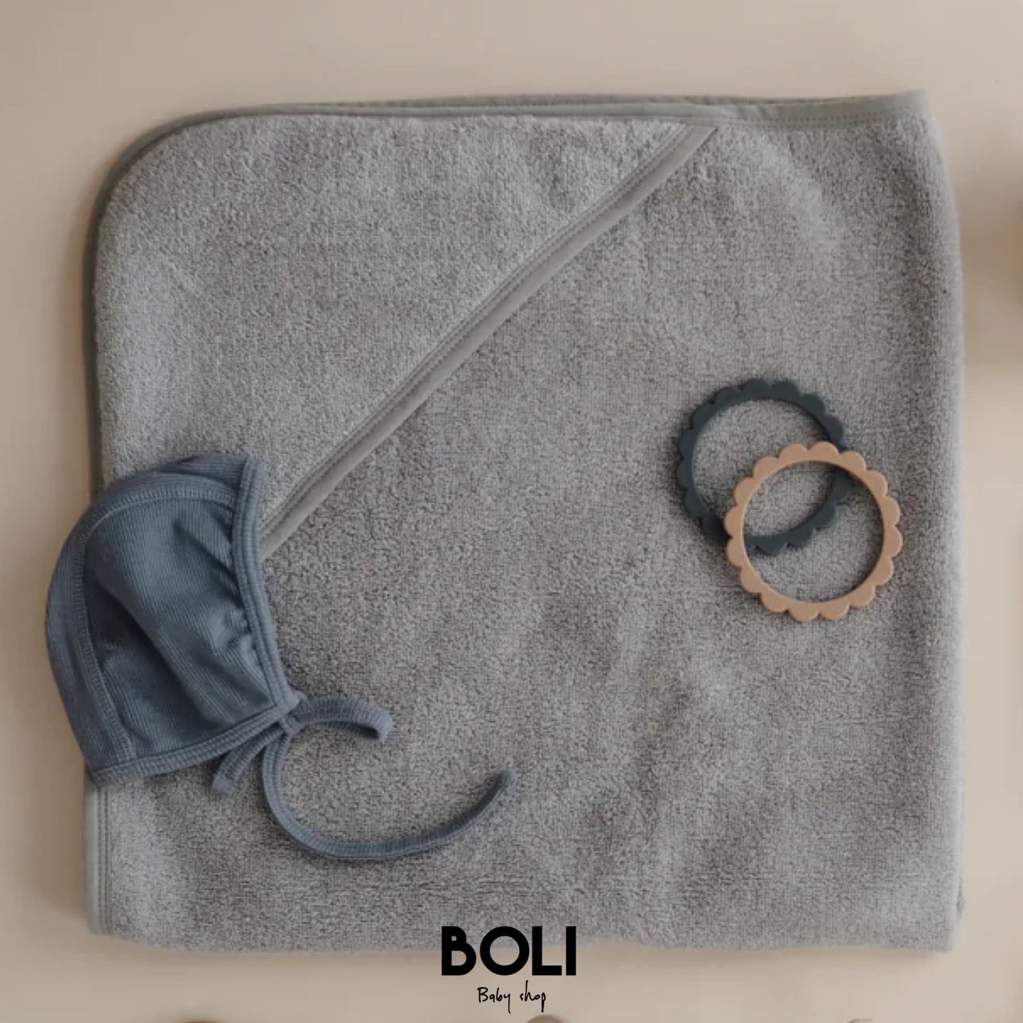 Organic hooded towel Gray