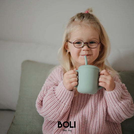 Silicon training cup + straw