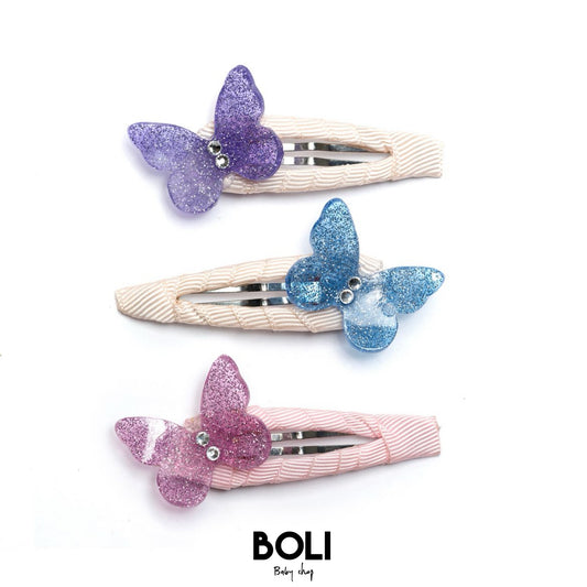 Butterfly Glitter Snap Clips Set