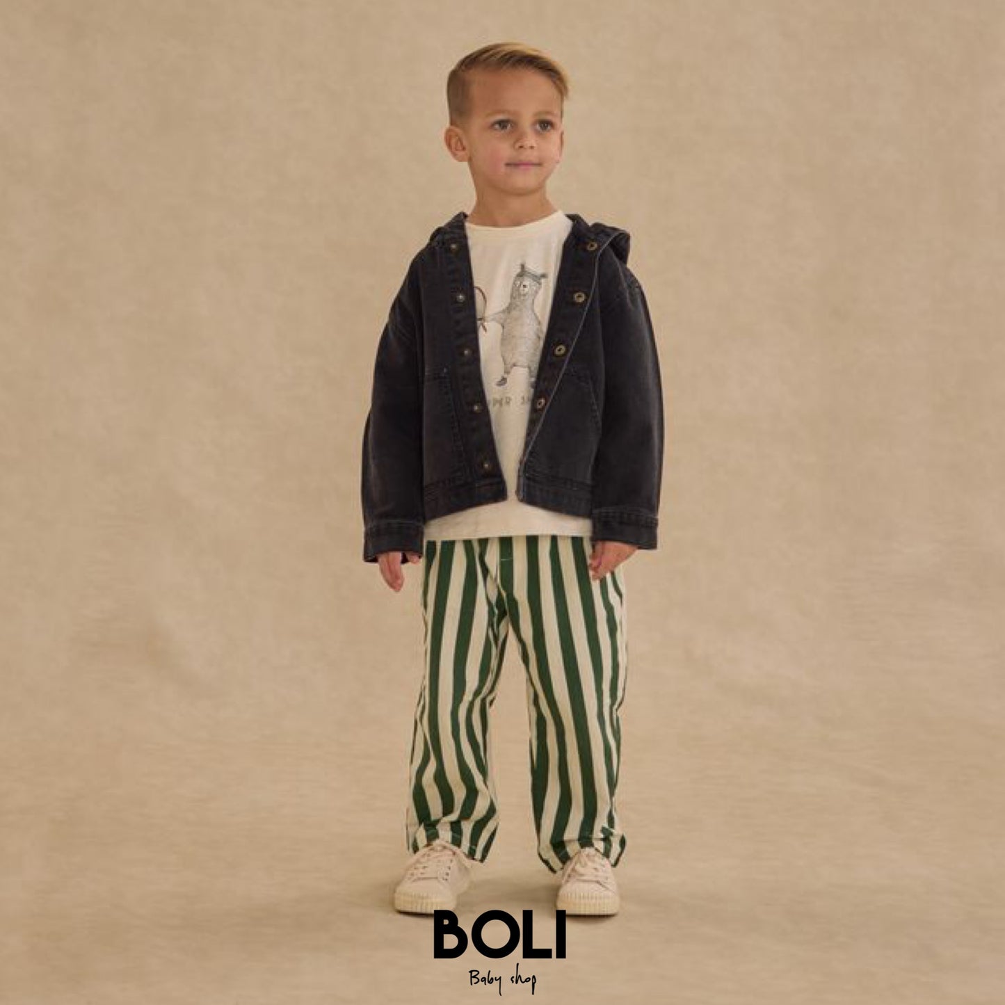 Green Stripe Baggy Pant