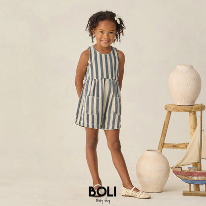 Dani Romper Navy Stripe