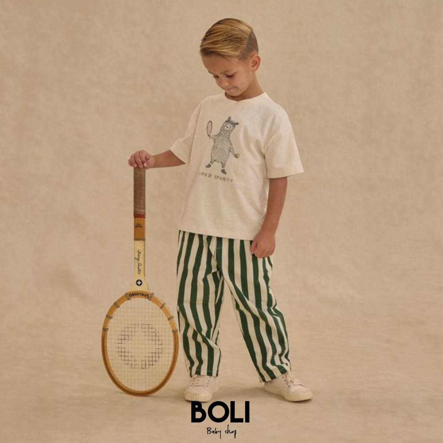 Green Stripe Baggy Pant