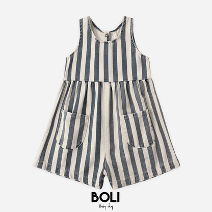 Dani Romper Navy Stripe