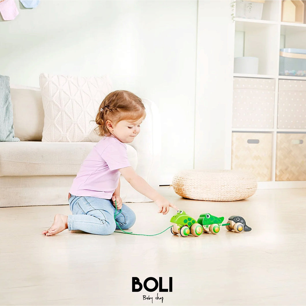 Pull-along Frog family