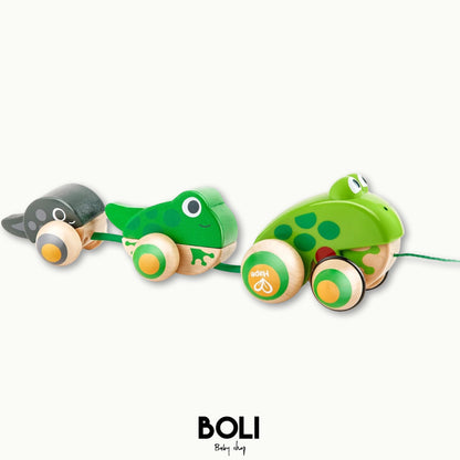 Pull-along Frog family