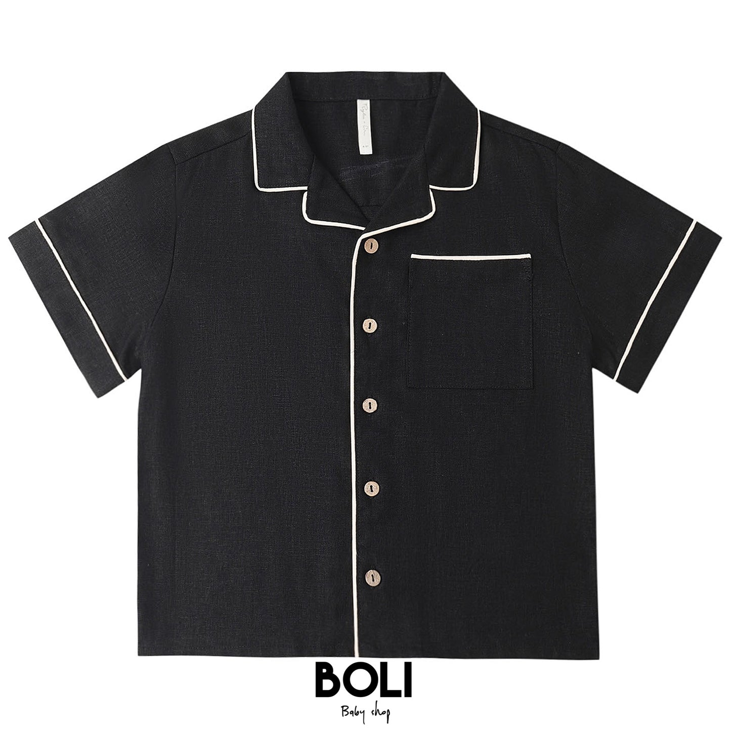 Lapel Collar Shirt Black