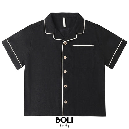Lapel Collar Shirt Black