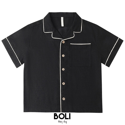 Lapel Collar Shirt Black