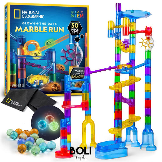 Glow in the dark marble run