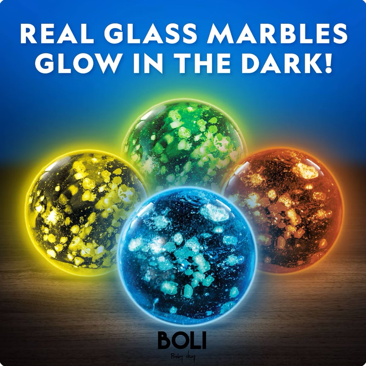 Glow in the dark marble run