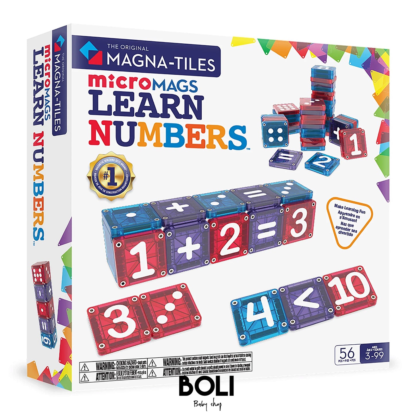 Magna-Tiles microMAGS Learn Numbers