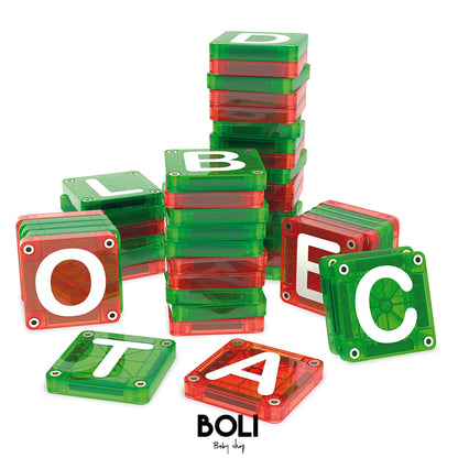 Magna-Tiles microMAGS Learn Letters
