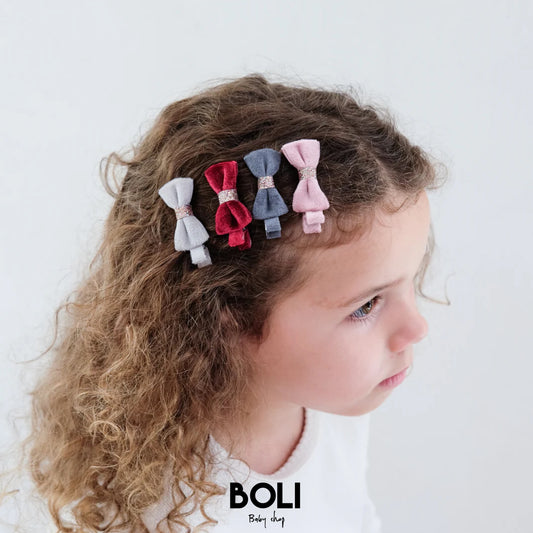 Christmas Velvet Bow Clips