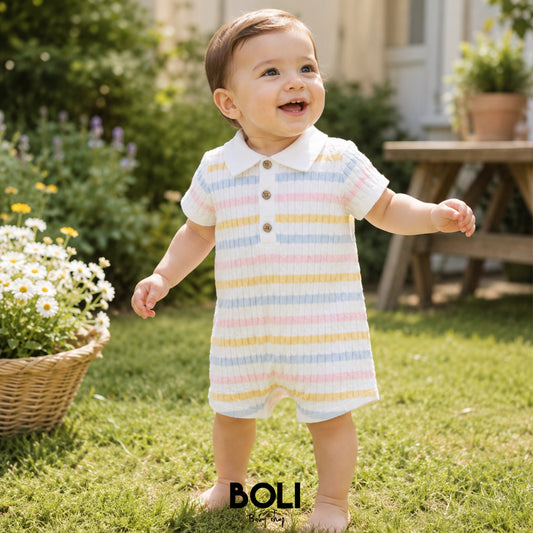 Striped Knit Romper