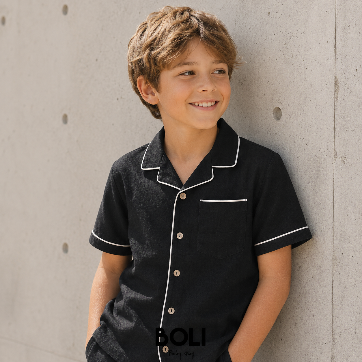 Lapel Collar Shirt Black