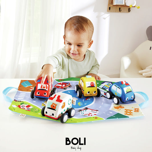 Pull Back Plush Car Set