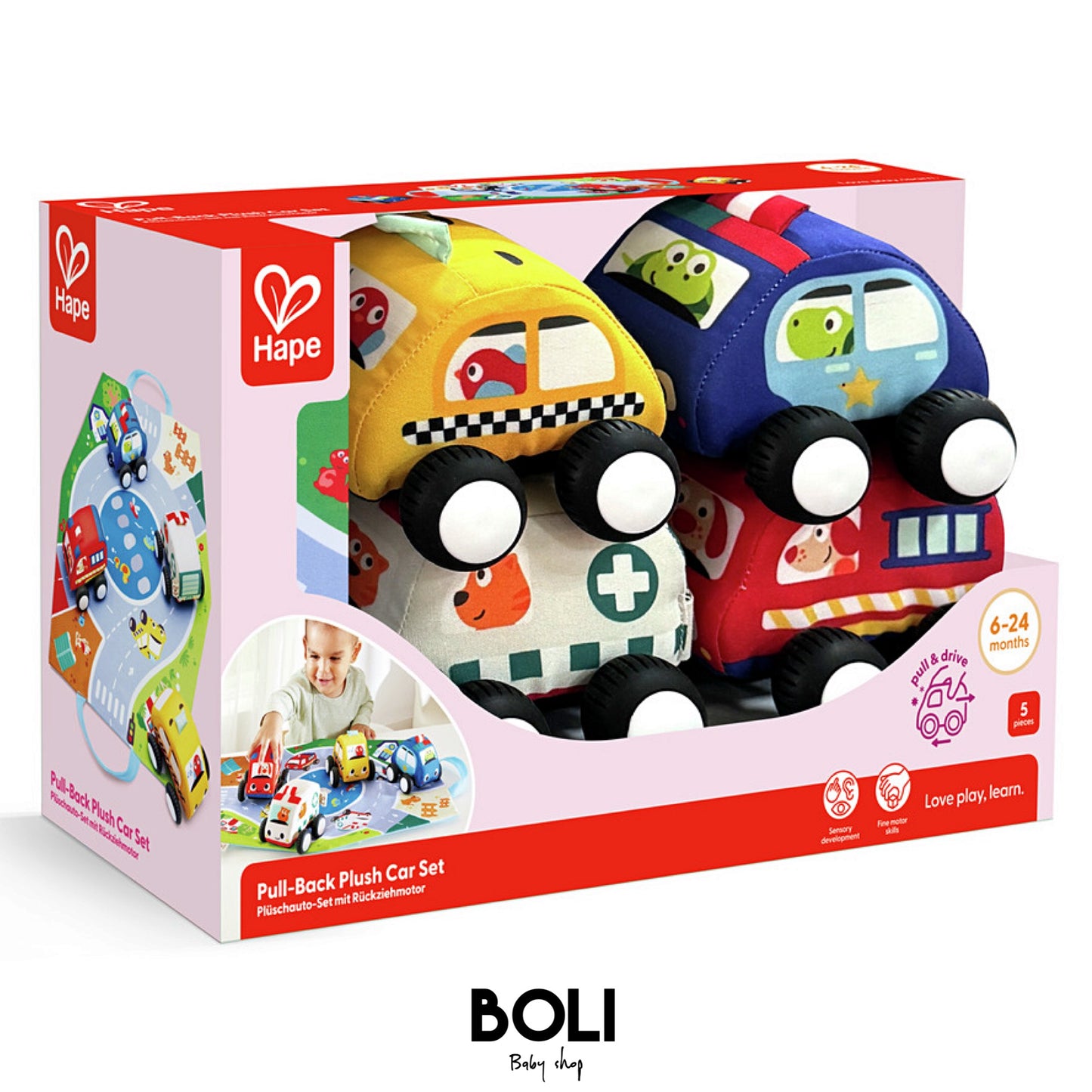 Pull Back Plush Car Set