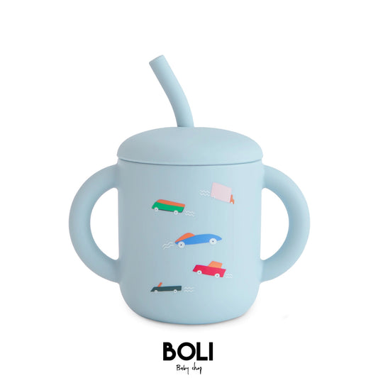 Shapes Silicon training cup + straw