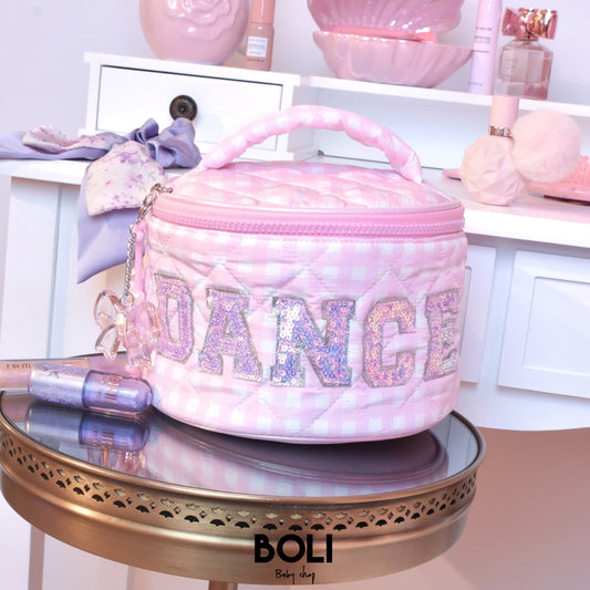 Dance Gingham Round Glam Bag