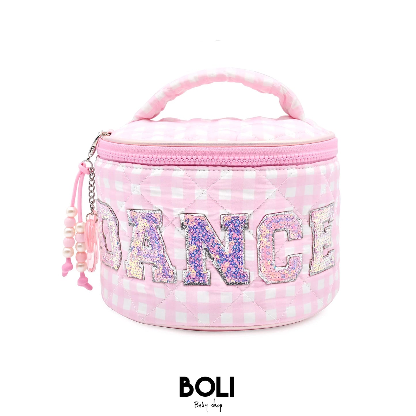 Dance Gingham Round Glam Bag