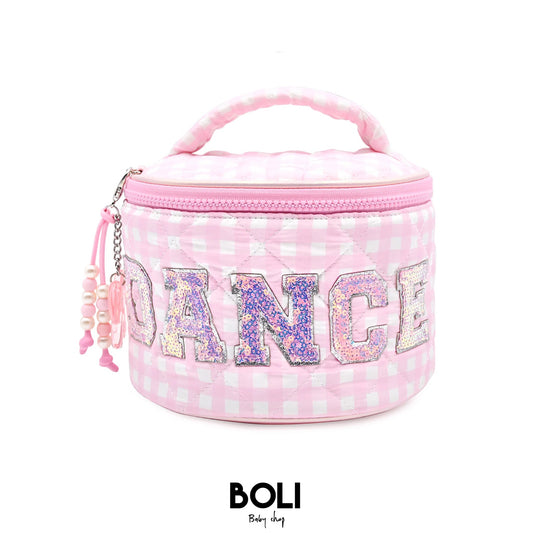 Dance Gingham Round Glam Bag