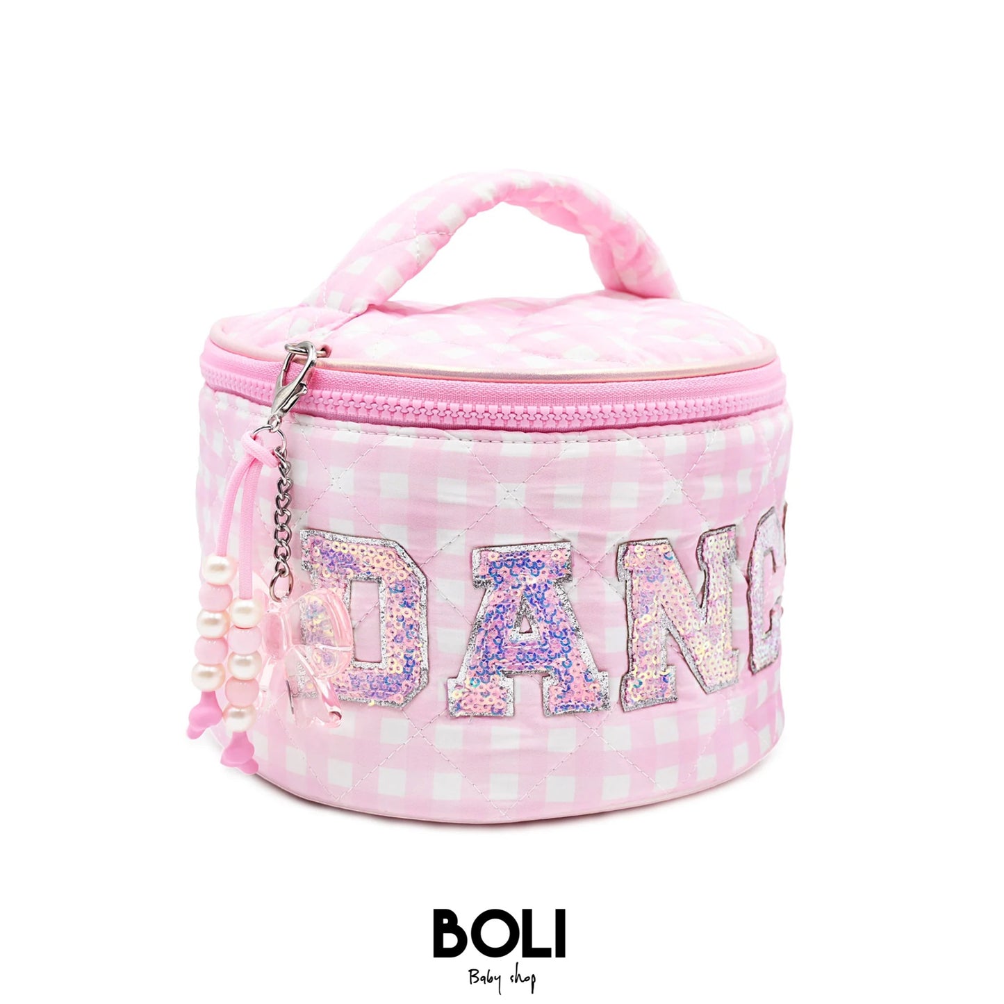 Dance Gingham Round Glam Bag