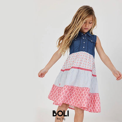 Vestido Denim Combinado