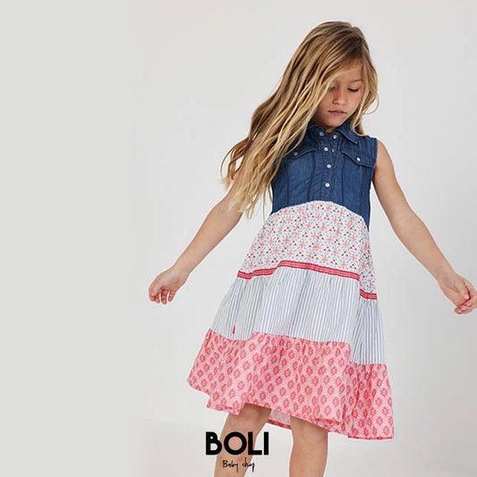 Vestido Denim Combinado