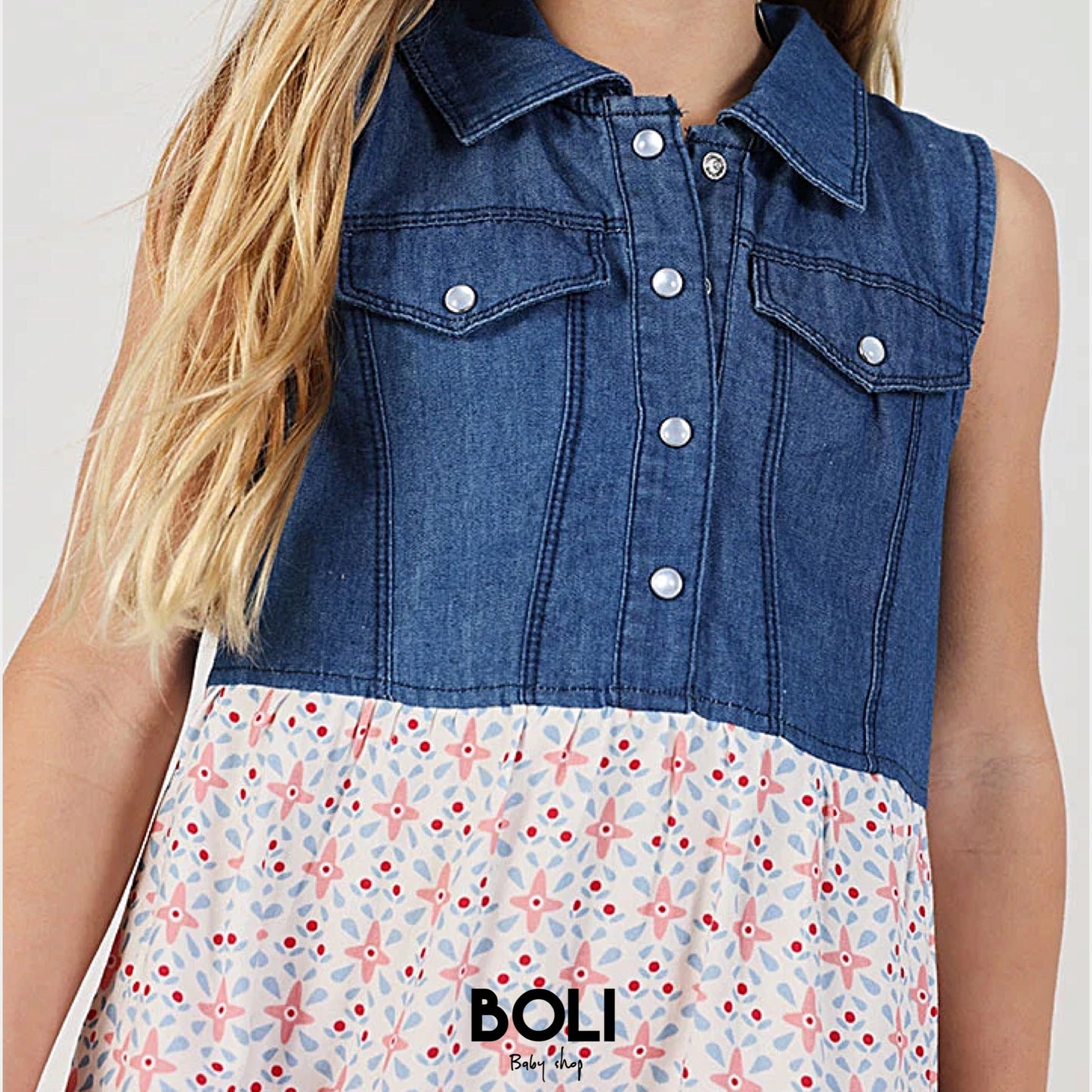 Vestido Denim Combinado