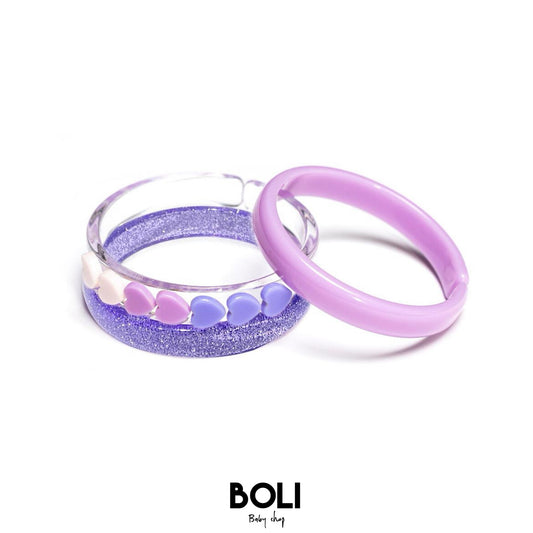 Lilac Hearts Bangles