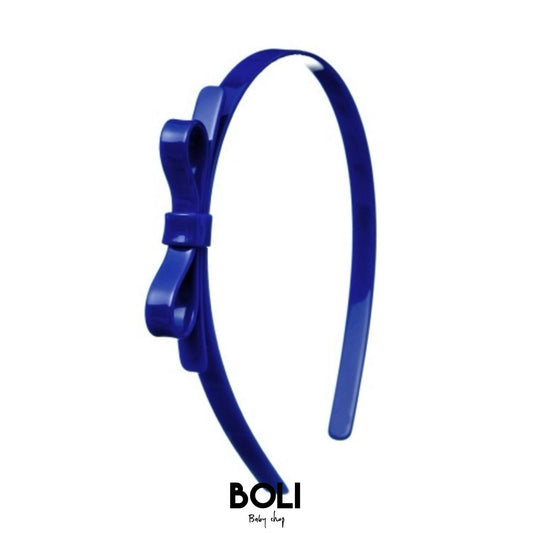 Thin Bow Navy Headband