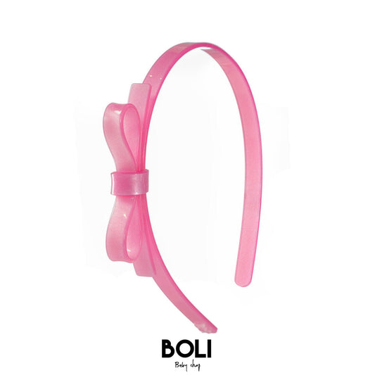 Thin Bow Pink Headband