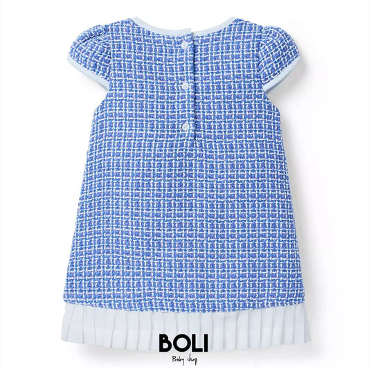 Blue Tweed Dress