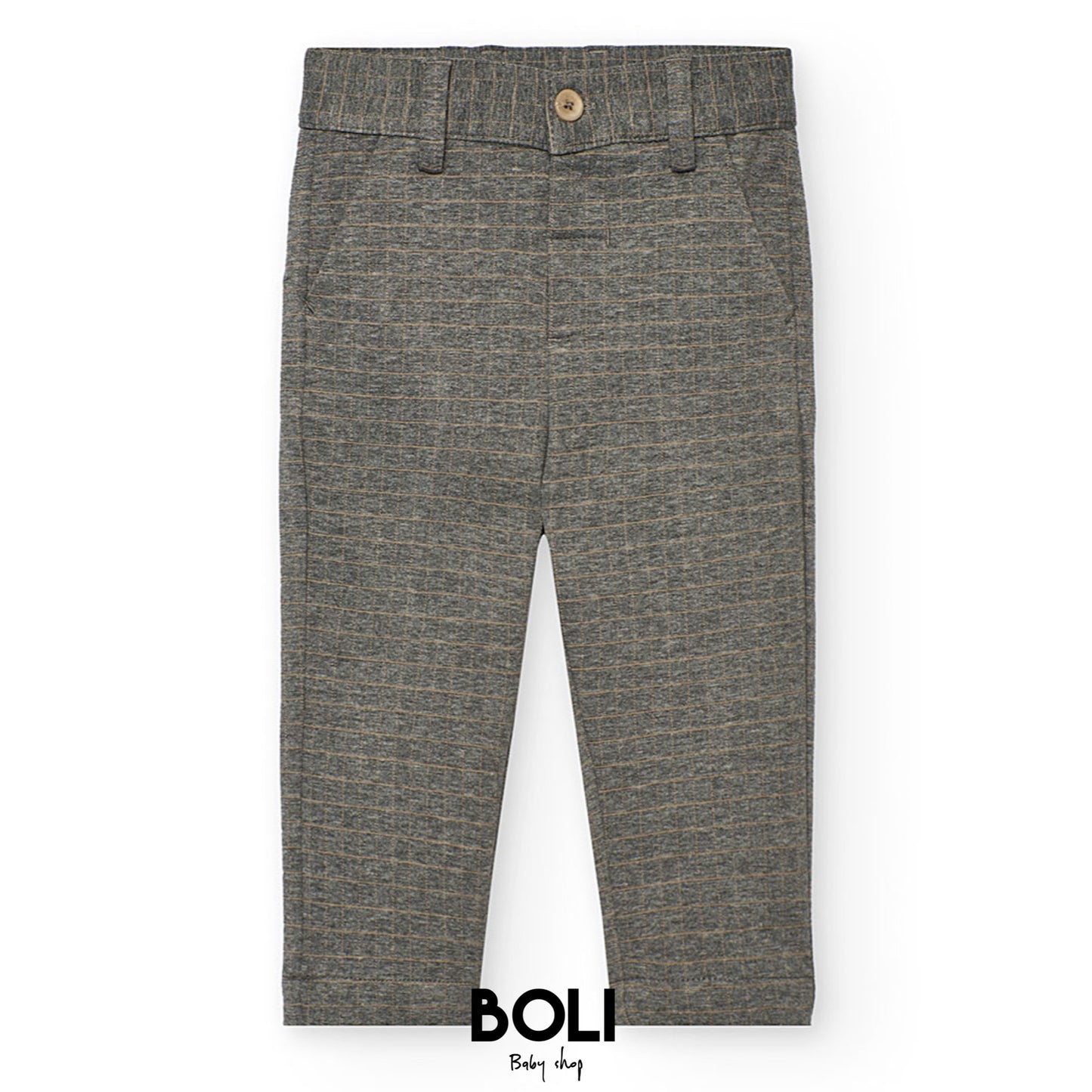 Pantalon Cuadro Gris Niño