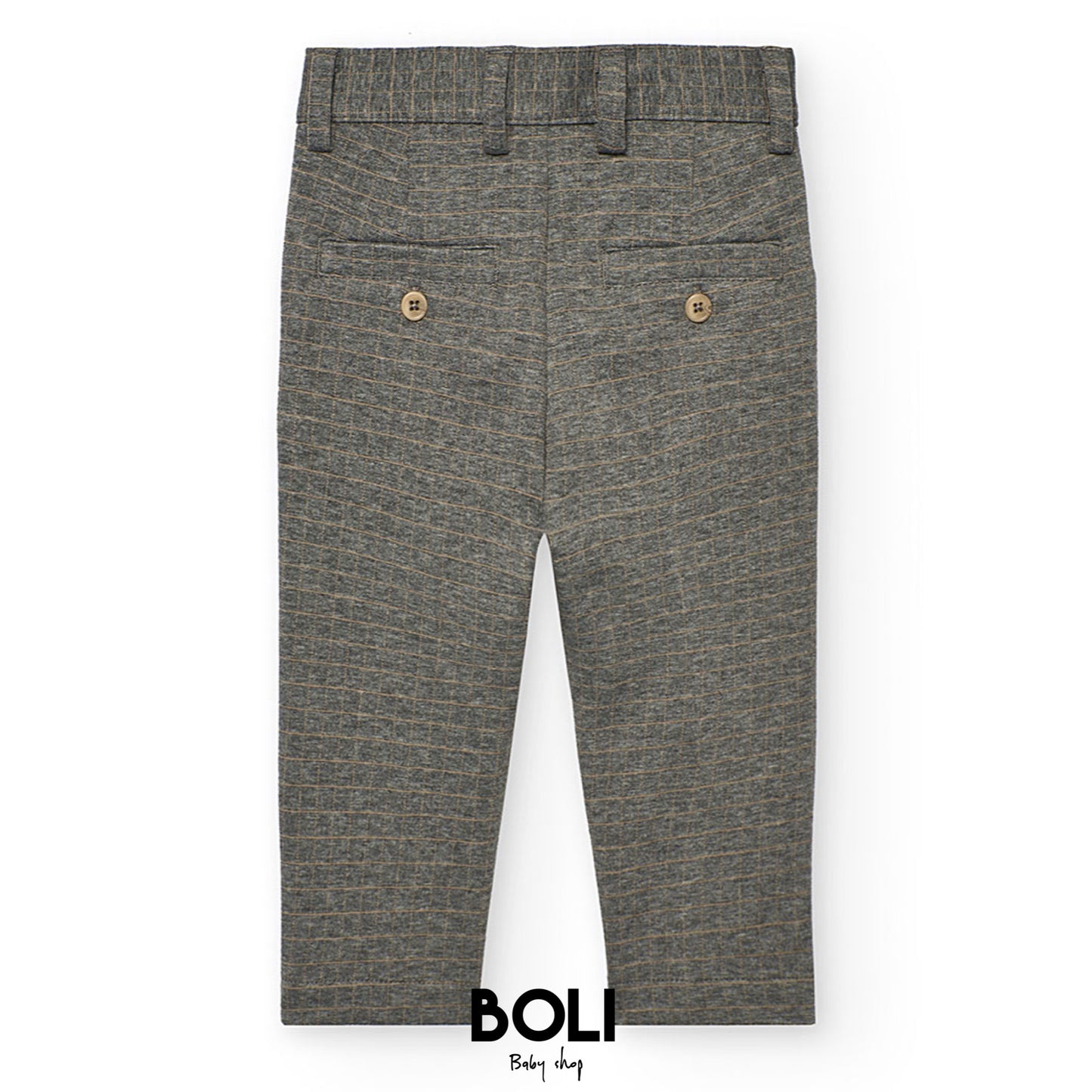 Pantalon Cuadro Gris Niño