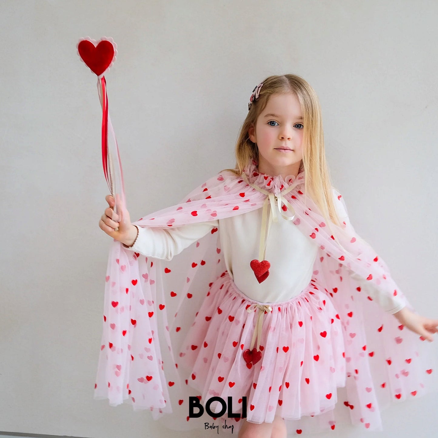 Heart print cape