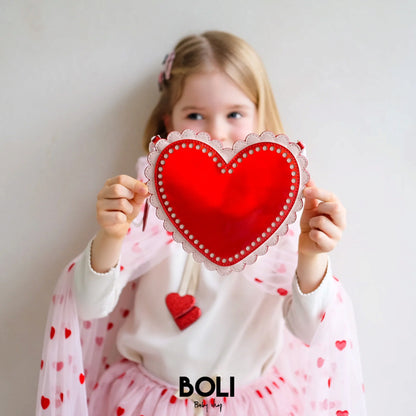 Scalloped heart bag