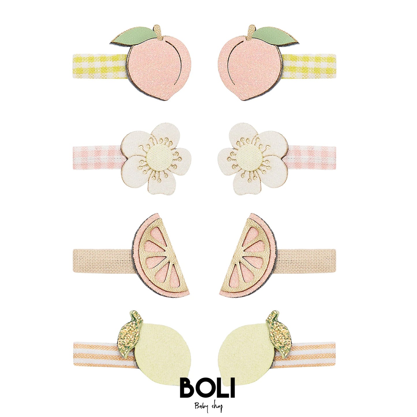 Peachy citrus mini clips
