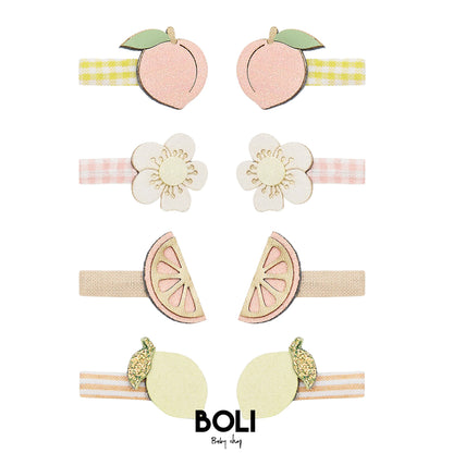 Peachy citrus mini clips