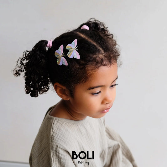 Striped butterfly clips