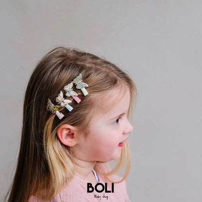 Floral butterfly mini clips